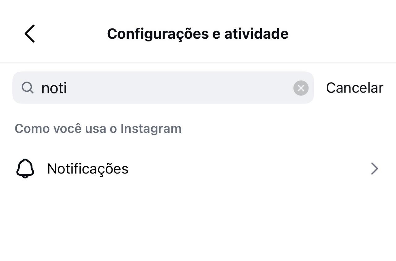 Configurações busca